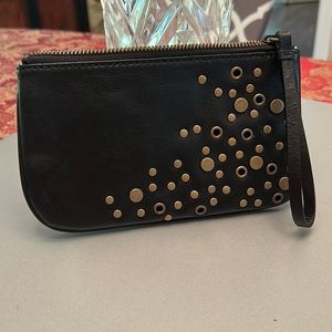 J. Crew Black Clutch with Gold Accents